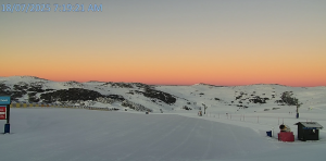 A beautiful sunrise in Falls Creek this morning. Photo: False Creek snow cams